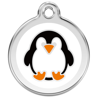 Red Dingo Penguin Enamel Pet ID Tag